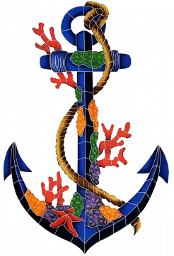 Artistry In Mosaics Anchor Porcelain Pool Design 36" x 23"